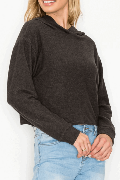 Douce Charcoal Cropped Hoodie