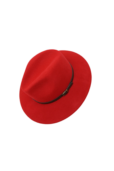 Giselle Soft Wool Red Fedora Hat - The Fabulous Rag 