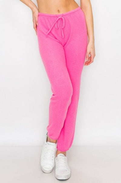 Candy Pink Faux Cashmere Sweatpants - The Fabulous Rag 