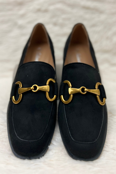 Aria Black Suede Loafer - The Fabulous Rag 