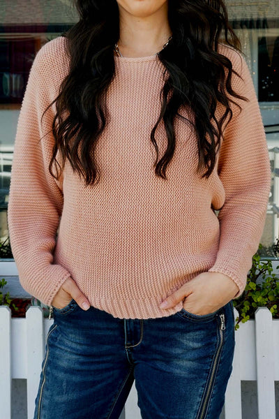 Vici Dolman Sleeve Pink Pullover Knit Sweater - The Fabulous Rag 